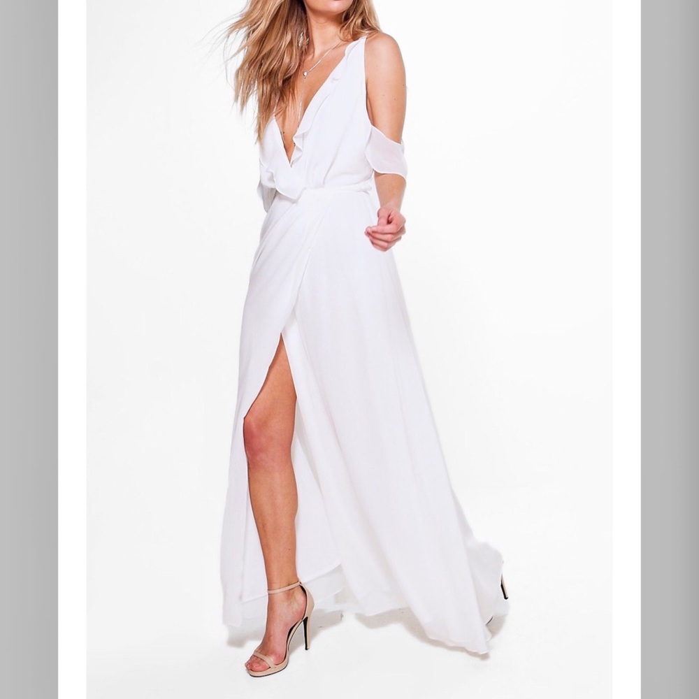 Chiffon Maxi Dress- White